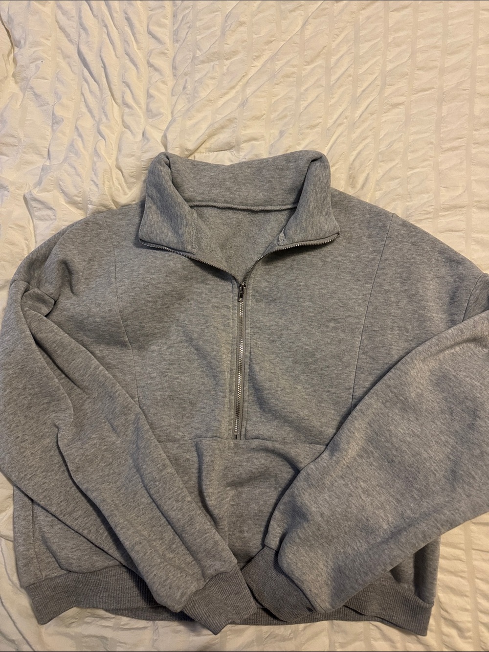 Classic Grey Half-Zip Sweater